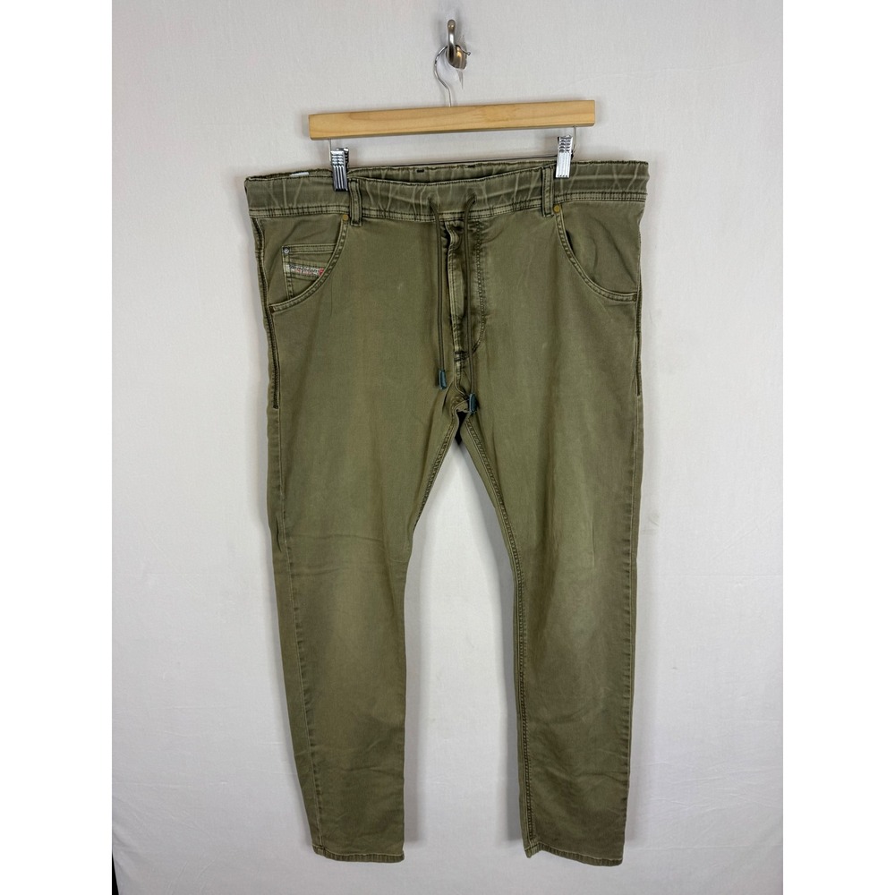 Diesel Krooley-NE JoggJeans Mens 36X32 Olive Green Denim Sweatpants Hybrid